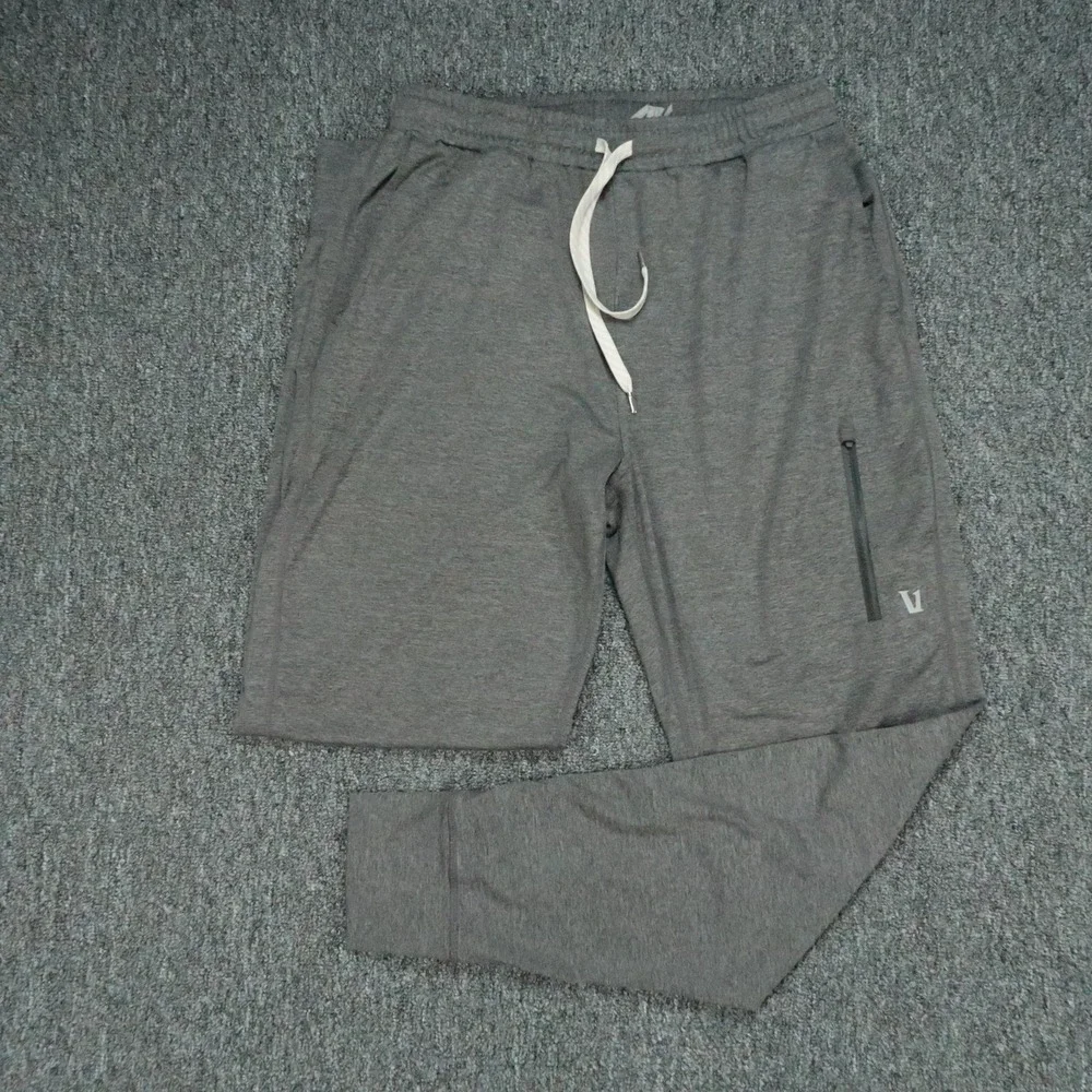 Vuori Pants Mens Small Gray Sunday Performance Jogger Athletic Zip Pocket V416